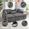 Sofa Bed Pull Out 2 In 1 Sectional Sleeper Couch With Storage, Cup Holder, Grau