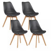 4x Tulip Dining Chairs Multi-Colours Padded Seat with Wood Legs PU Leather