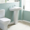Bathroom 545mm Wash Basin & Full Pedestal 1 Tap Hole White Ceramic Modern Sink