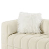 Teddy Fleece Fabric 3 Seater Sofa Loveseat Couch with 2 Pillow