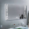 Wall Mount Bathroom LED Illuminated Mirror with Clock/Shaver Socket/Demister Pad