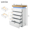 6 Drawer Chest of Drawers Sideboard with LED Storage Cabinet High Gloss White