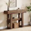 105cm Farmhouse Console Table, 2-Tier Narrow Entryway Sofa Table Behind Couch