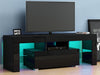 Modern TV Unit Stand 1 Drawer Cabinet Black High Gloss Door with RGB LED Lights