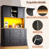 TALL FLOOR STORAGE CABINET WITH DRAWERS & DOORS KITCHEN SNACK PANTRY CABINET