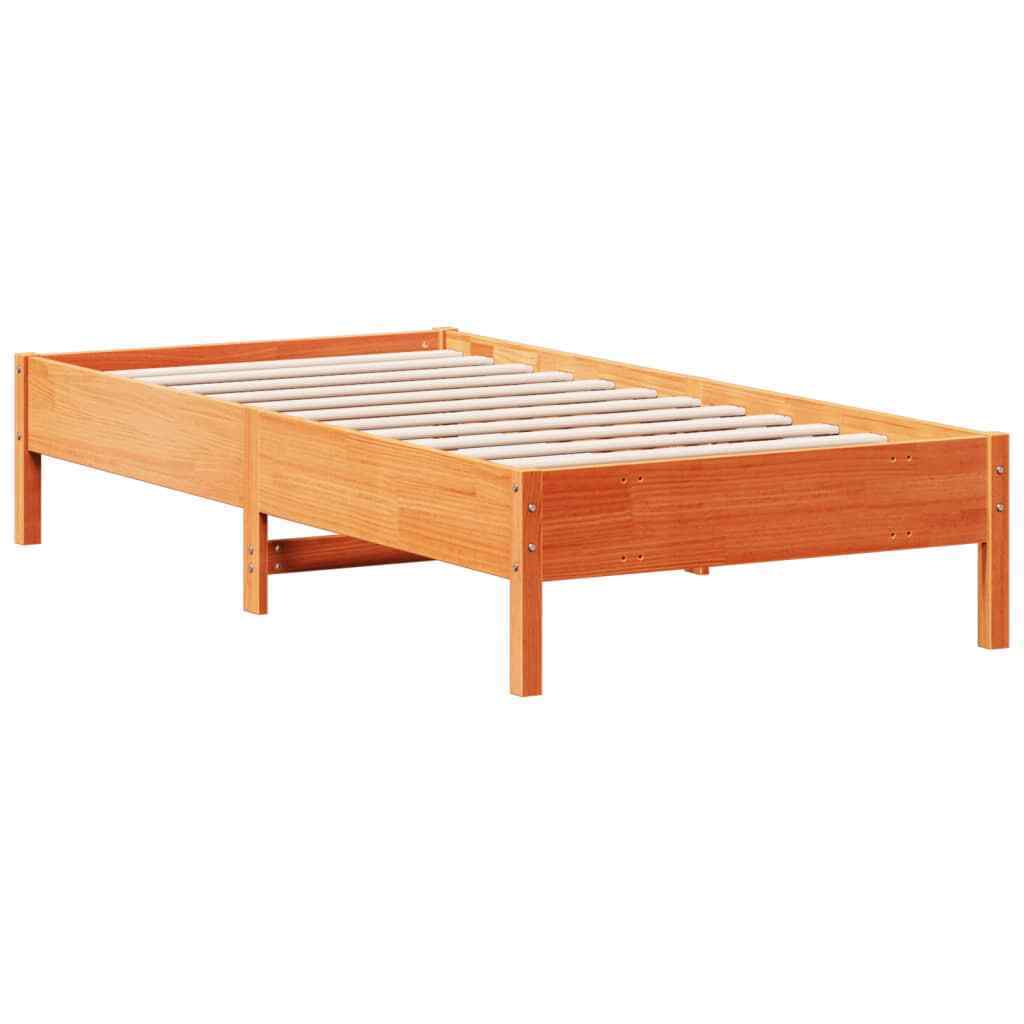 Bed Frame Wax Brown 75x190 Small Solid Wood Pine Q5N4