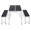 3FT Aluminum Foldable Camping Beer Table and 2 Benches Set Garden Picnic Trestle