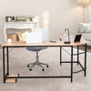 L-Shaped Corner Computer Desk Office Writing Workstation w/ CPU Stand Natural