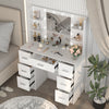 Dressing Table with LED Lights Mirror 7 Drawers Vanity Make up Desk Dresser Set