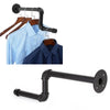 Wall-Mounted Clothes Rack Industrial Rail Iron Pipe Home Laundry Display Shelf