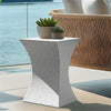 FATIVO Concrete Side Table Square Terrazzo Coffee Table Weather-Resistant Porch