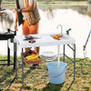 2 in 1 Foldable Fish Cleaning Table Outdoor Workstation w/ Sink Picnic Table