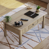 Panama Coffee Table 1 Drawer Solid Wood Waxed Pine Rustic Living Room Furniture
