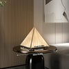 Modern Table Lamp Triangular Base With Frosted Glass Shade Nightstand Side Lamp