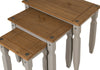 Corona Nest of Tables Grey Wax Piccolo Solid Pine 3 Living by
