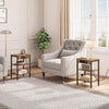 HOOBRO Side Table with Charging Station Bedside Table 3-Tier End Table Brown