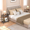 HOOBRO Slim Side Table with Charging Station Narrow End Table Bedside Table