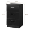 Bed Side Table Space-saving Bedroom Nightstand Bedside Cabinet with 3 Drawers