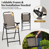 2Pcs Garden Patio Chairs Folding Bar Stool Set High Top Bar Chair Leisure Chairs