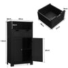 Bathroom Floor Cabinet Wooden Storage Cupboard with Adjustable Shelf & Doors