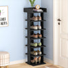 7 Tier Tall Wooden Shoe Rack Storage Slatted Stand Organiser Vertical Shelf Unit