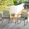3 Piece Garden Bistro Set – Rattan Chairs & Acacia Wood Table Outdoor Furniture