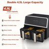 Digital Air Fryer Double Basket 4. 5L Oven LCD Non-stick Oil Free Food Frying