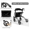 Folding Aluminum Walker Four Wheels Medical Rollator with Seat & Carrying Bag