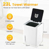 COSTWAY 23L Large Towel Warmer Bucket Home Towel Warmer w/0-90Min Timer-White
