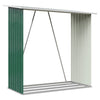 Metal Steel Outdoor Garden Shed Tools Log Wood Firewood Storage Rack Gable Roof