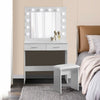 White Dressing Table Vanity Set w/ Mirror Stool Makeup Desk Bedroom Furniture UK