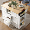 Kitchen Trolley, Kitchen Island with Sliding Doors, Drop Leaf Top 110x42x90cm