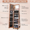 3-in-1 Jewelry Cabinet 360° Swivel Mirror Jewelry Armoire W/ 3-Color LED Lights
