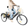 24" Tricycle 3 Wheel 7-Speed Adult Bicycle Tricycle Trike Bike with Basket NEW!