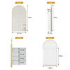 Arched Bathroom Mirror Cabinet Storage Metal Framed Premium Gold Wall Mounted