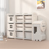 Kids Storage Playroom Shelf Rack Children's Toy Box w/10 Drawers Train Design