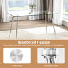 130 x 70cm Modern Glass Dining Table Kitchen Elegant Rectangular Table