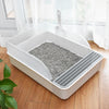 Large Semi-Open Cat Litter Box Deep Pan Anti-Splashing Cat Toilet Potty Tray