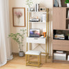 Vanity Table and Stool Set Small Ladder Makeup Dressing Desk with shelves