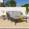 Garden Sofa w/ 2 Cushions Upholstery Outdoor Sun Lounger Balcony Furniture Set