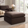 Dusk Cairo Chocolate Linen Feather Ottoman Pouffe RRP £399