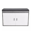 Shoe Bench with Cushion Wood Storage Cabinet Padded Seat Cupboard Footwear Rack