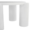 White Round Coffee Table Wooden Painted Coffee Table with 4 Legs for Living Room