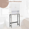 Over The Toilet Storage Cabinet Bathroomw/Adjustable Bottom Bar-White