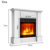 Electric Fire Suite White Freestanding Fireplace Mantel Heater Flame Surround Ff