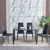 5Pcs Dining Set Rectangle Glass Dining Table+ 2/4 Dining Chairs Home