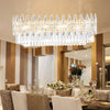 Luxurious Gold Rectangular Crystal Chandelier Dining Room Chandeliers Over Table