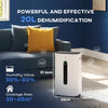 20L/Day 6.5L Dehumidifier with Air Purifier HEPA Filter, 24H Timer, White
