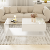 Modern LED Coffee Table High Gloss Wooden Drawer Storage Living Room Furniture