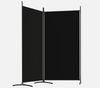 2-Panel Room Divider Black Paravent Freestanding Fabric Privacy Screen Partition